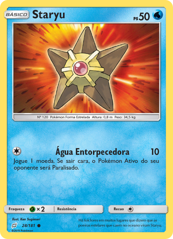 Staryu 28 — União de Aliados (Portuguese Pokémon TCG card)