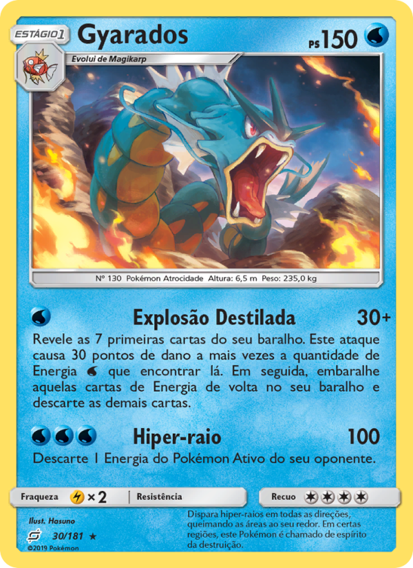 Gyarados 30 — União de Aliados (Portuguese Pokémon TCG card)