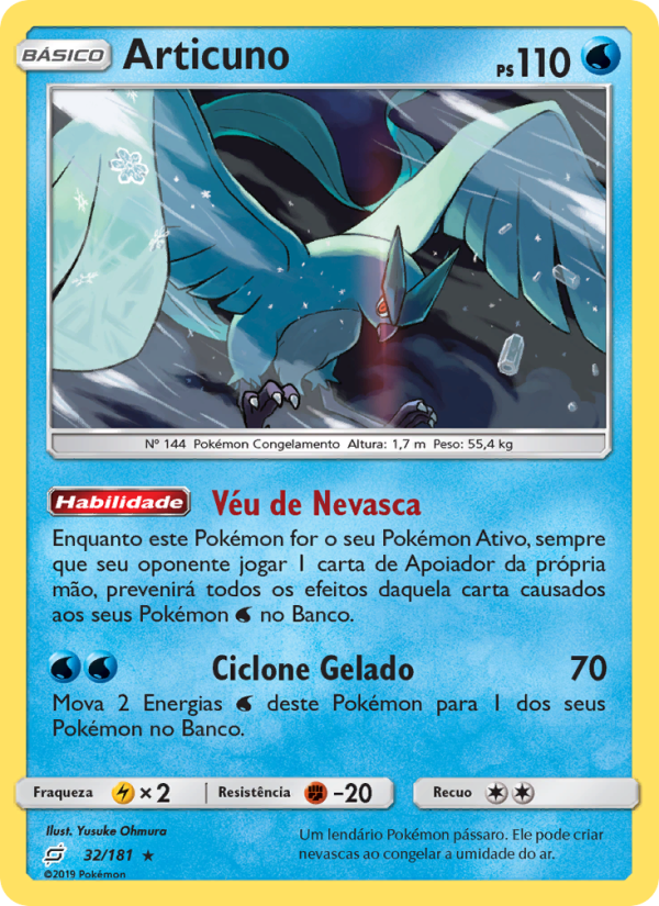 Articuno 32 — União de Aliados (Portuguese Pokémon TCG card)
