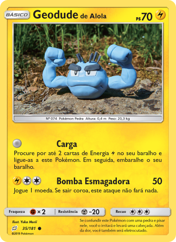 Geodude de Alola 35 — União de Aliados (Portuguese Pokémon TCG card)