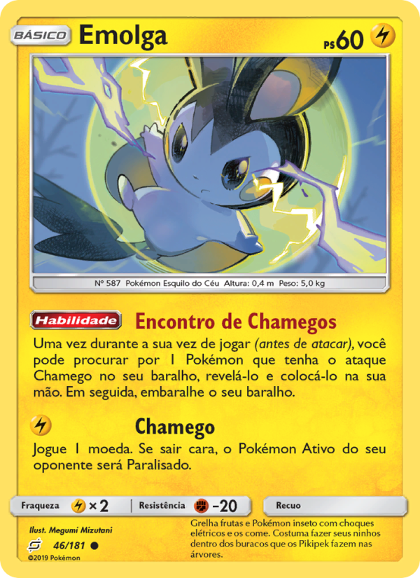 Emolga 46 — União de Aliados (Portuguese Pokémon TCG card)