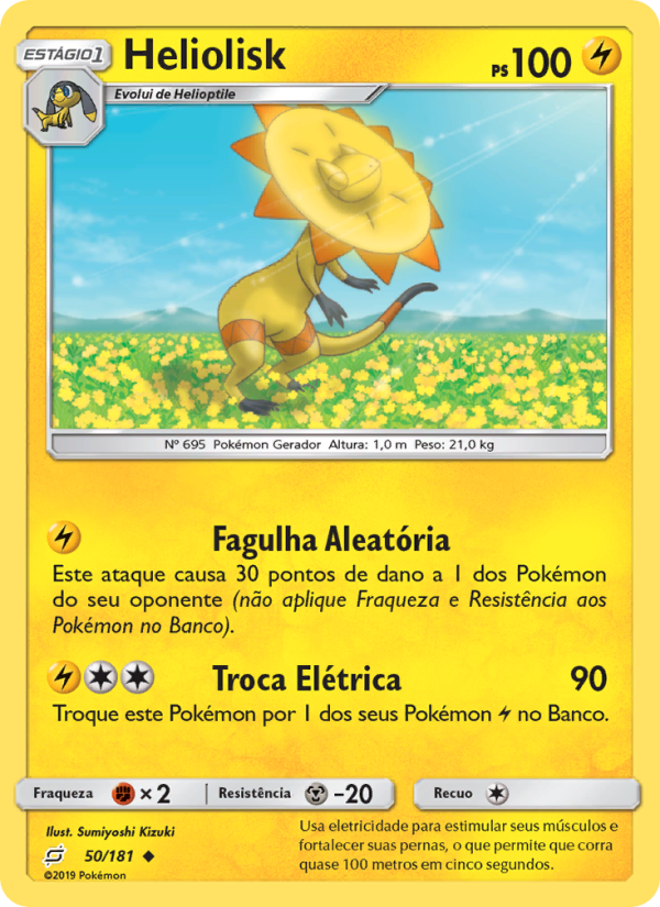 Heliolisk 50 — União de Aliados (Portuguese Pokémon TCG card)