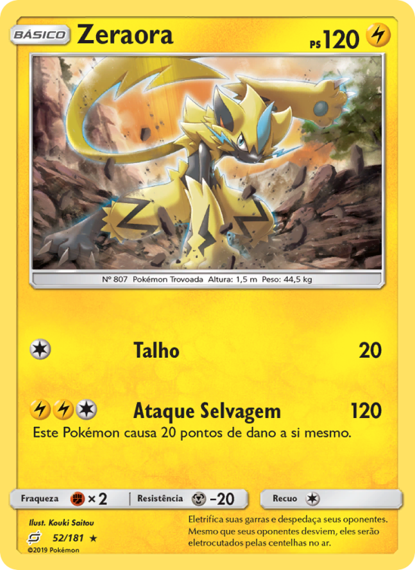 Zeraora 52 — União de Aliados (Portuguese Pokémon TCG card)
