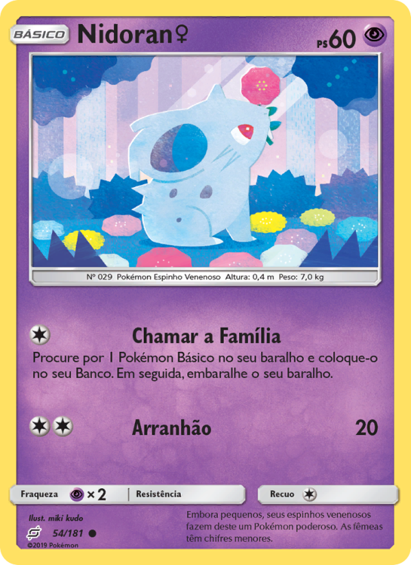 Nidoran♀ 54 — União de Aliados (Portuguese Pokémon TCG card)