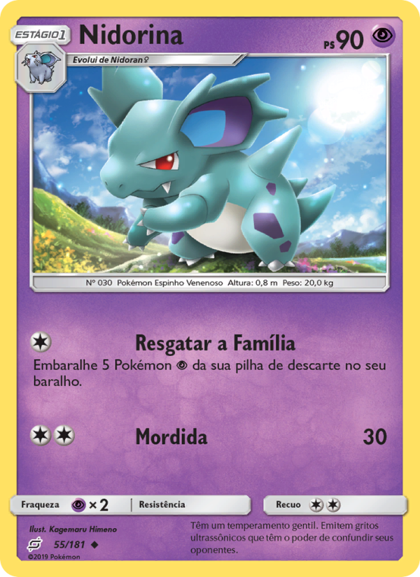 Nidorina 55 — União de Aliados (Portuguese Pokémon TCG card)