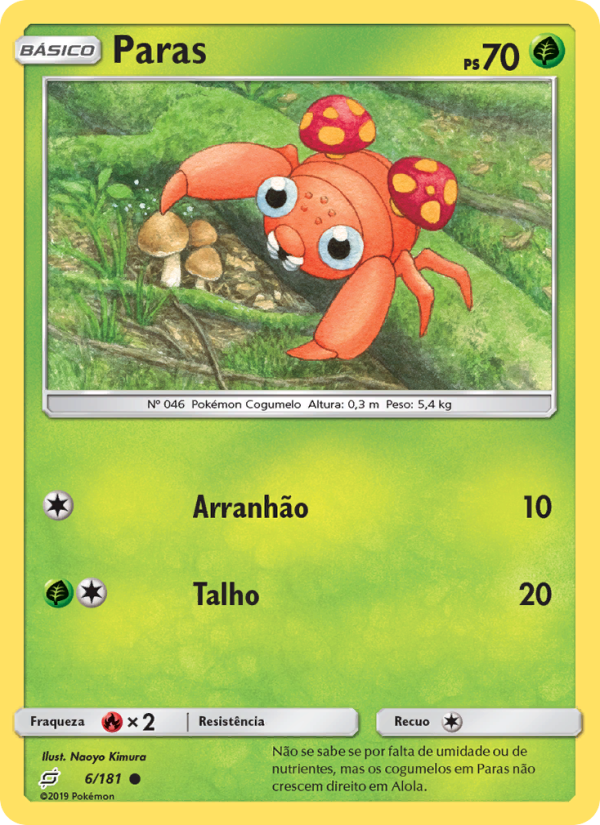 Paras 6 — União de Aliados (Portuguese Pokémon TCG card)
