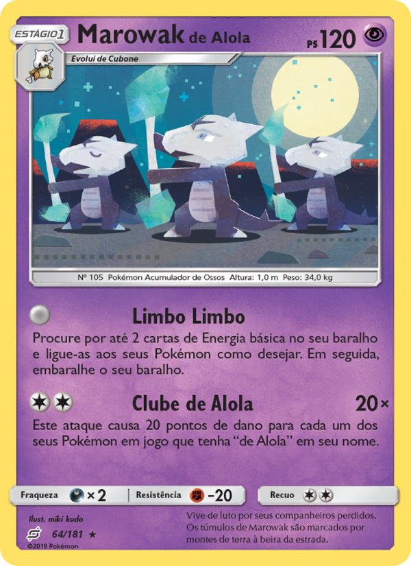 Marowak de Alola 64 — Team Up (Portuguese Pokémon TCG card)