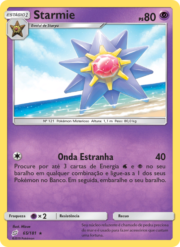 Starmie 65 — Team Up (Portuguese Pokémon TCG card)