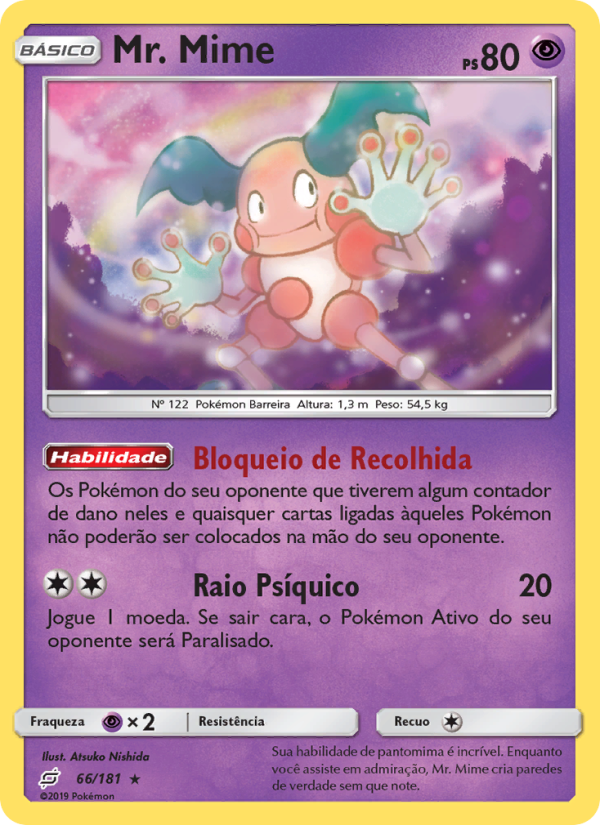 Mr. Mime 66 — Team Up (Portuguese Pokémon TCG card)