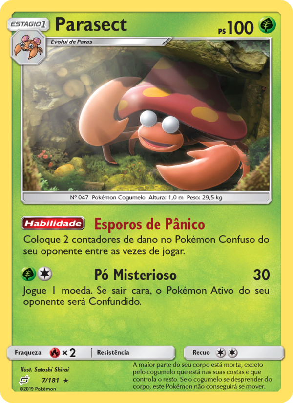 Parasect 7 — União de Aliados (Portuguese Pokémon TCG card)