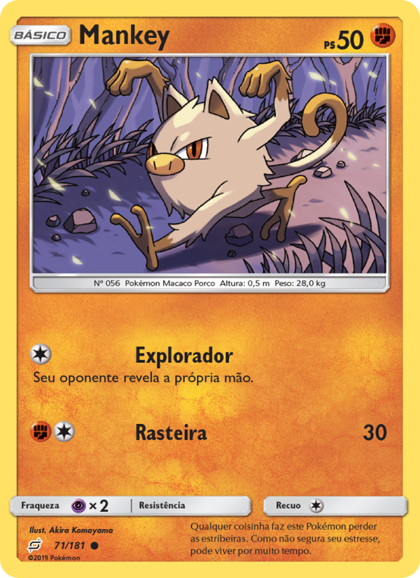 Mankey 71 — União de Aliados (Portuguese Pokémon TCG card)