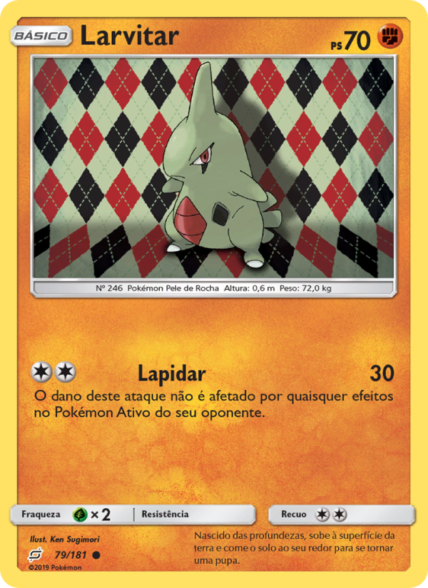 Larvitar 79 — União de Aliados (Portuguese Pokémon TCG card)