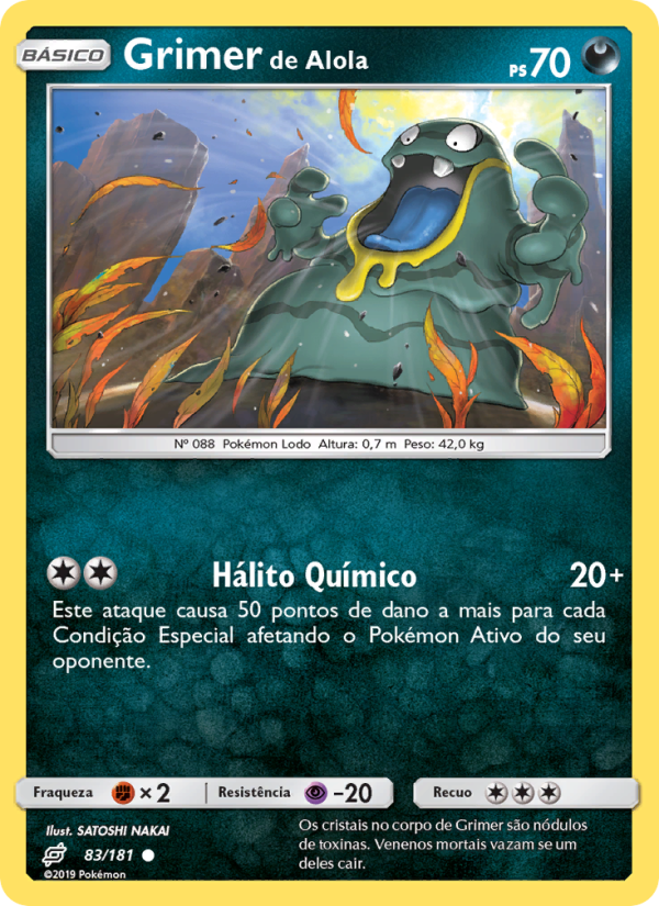 Grimer de Alola 83 — União de Aliados (Portuguese Pokémon TCG card)