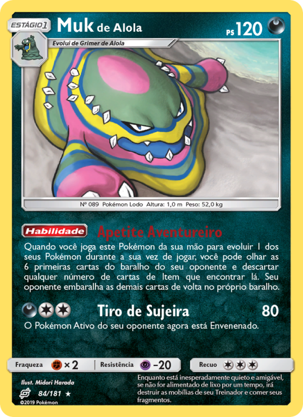 Muk de Alola 84 — União de Aliados (Portuguese Pokémon TCG card)