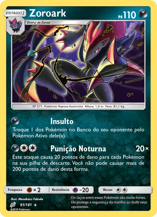 Zoroark 91 — União de Aliados (Portuguese Pokémon TCG card)
