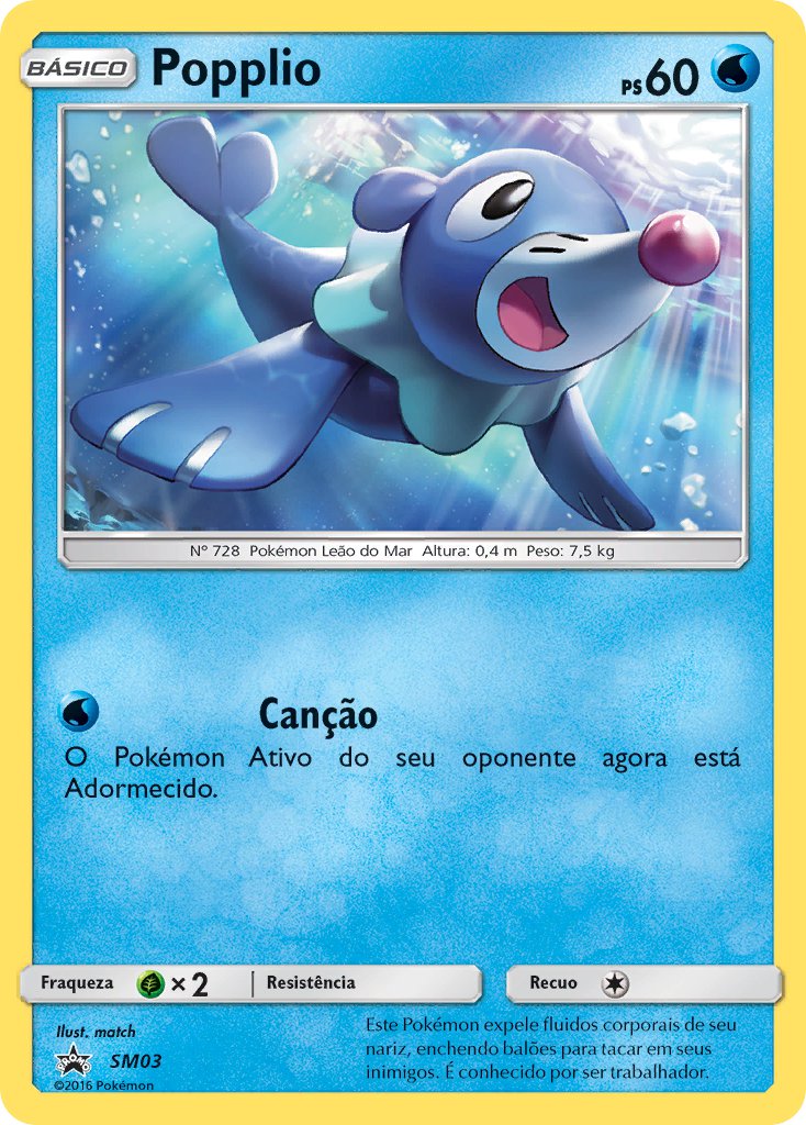 Popplio SM03 — Sun & Moon Promos (Portuguese Pokémon TCG card)