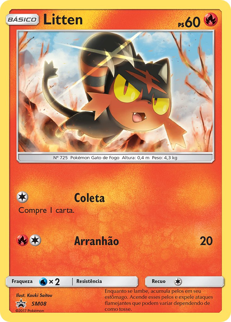 Litten SM08 — Sun & Moon Promos (Portuguese Pokémon TCG card)