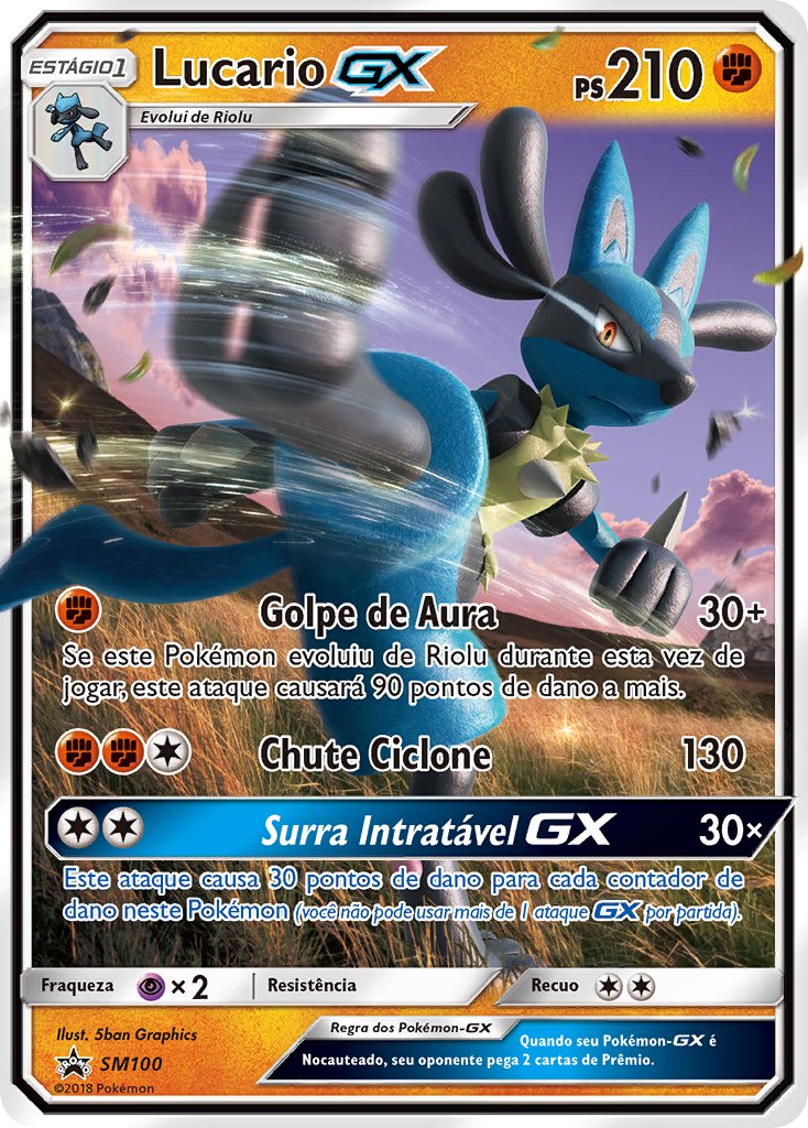 Lucario GX SM100 — Sun & Moon Promos (Portuguese Pokémon TCG card)