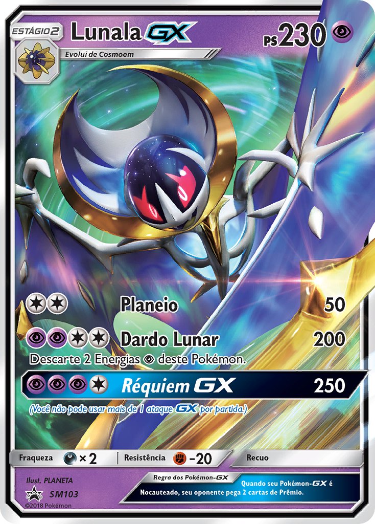 Lunala GX SM103 — Sun & Moon Promos (Portuguese Pokémon TCG card)