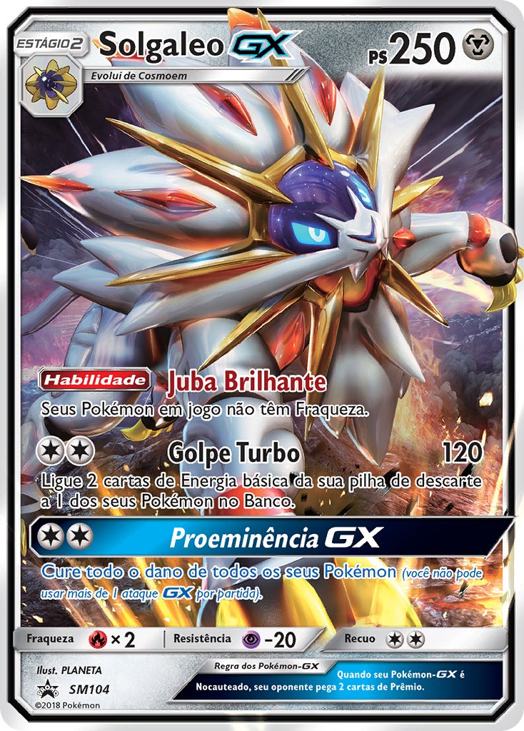 Solgaleo GX SM104 — Sun & Moon Promos (Portuguese Pokémon TCG card)