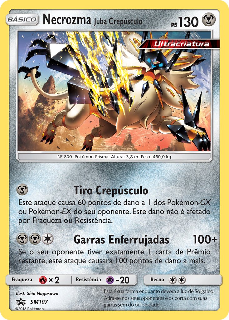 Necrozma Juba Crepúsculo SM107 — Sun & Moon Promos (Portuguese Pokémon TCG card)