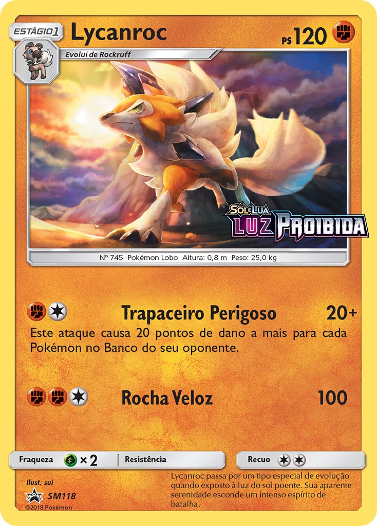 Lycanroc SM118 — Sun & Moon Promos (Portuguese Pokémon TCG card)