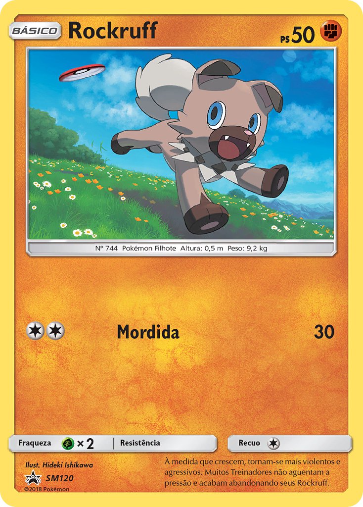 Rockruff SM120 — Sun & Moon Promos (Portuguese Pokémon TCG card)