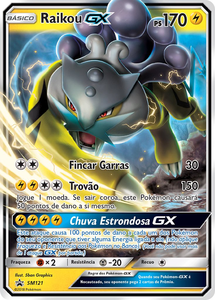 Raikou GX SM121 — Sun & Moon Promos (Portuguese Pokémon TCG card)