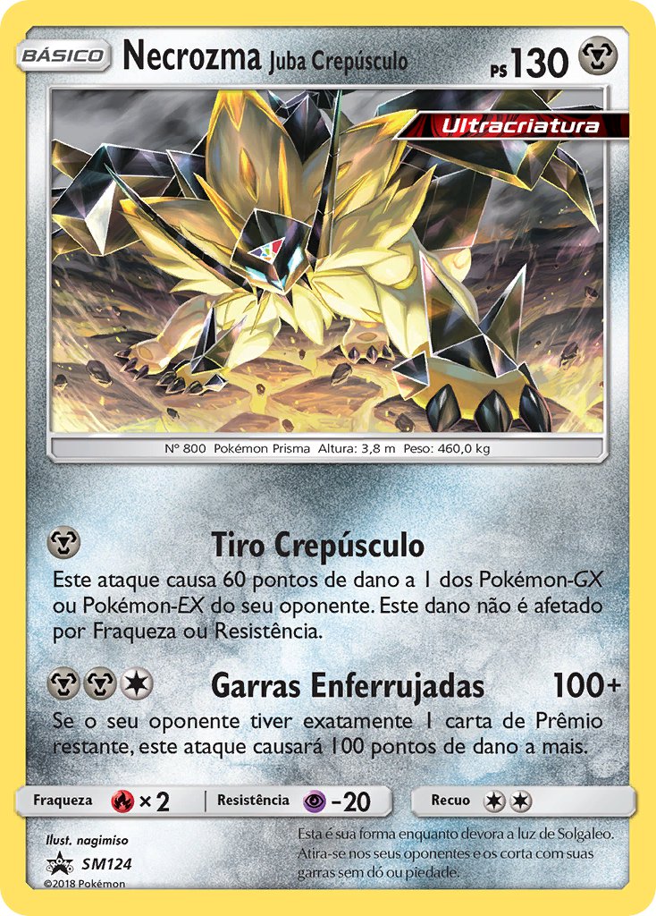 Necrozma Juba Crepúsculo SM124 — Sun & Moon Promos (Portuguese Pokémon TCG card)