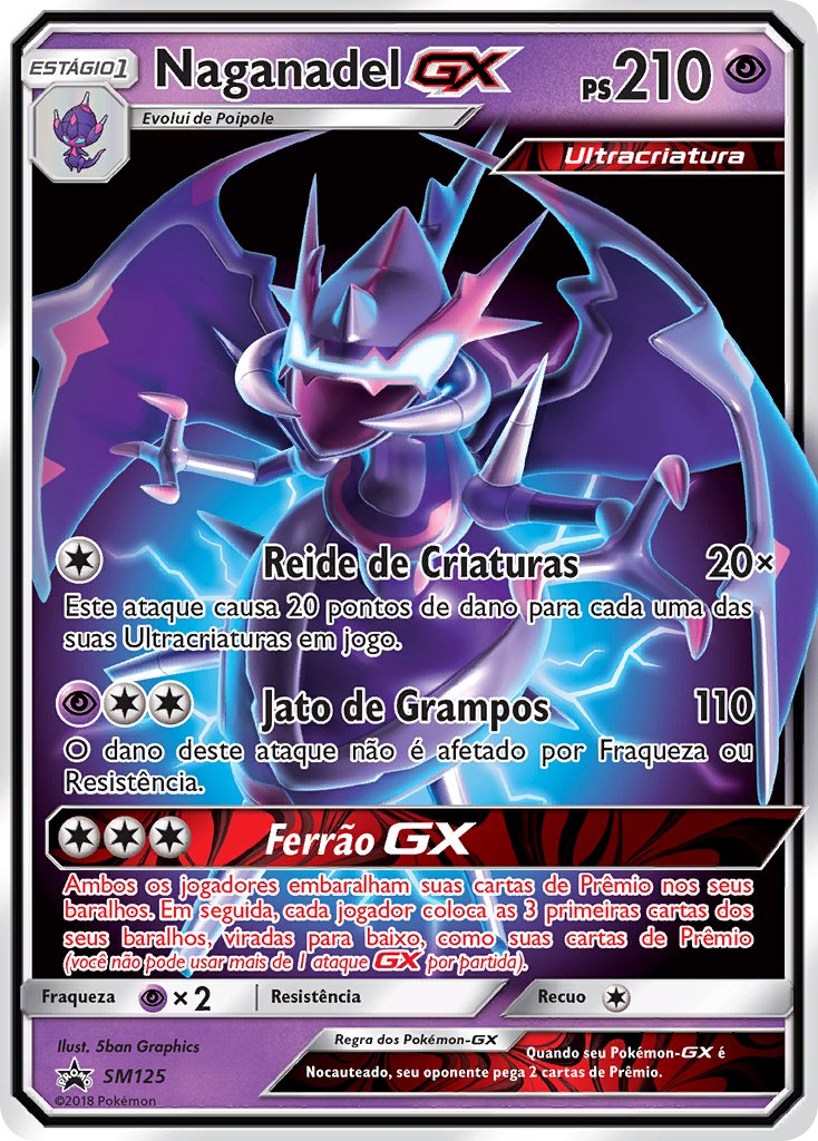 Naganadel GX SM125 — Sun & Moon Promos (Portuguese Pokémon TCG card)