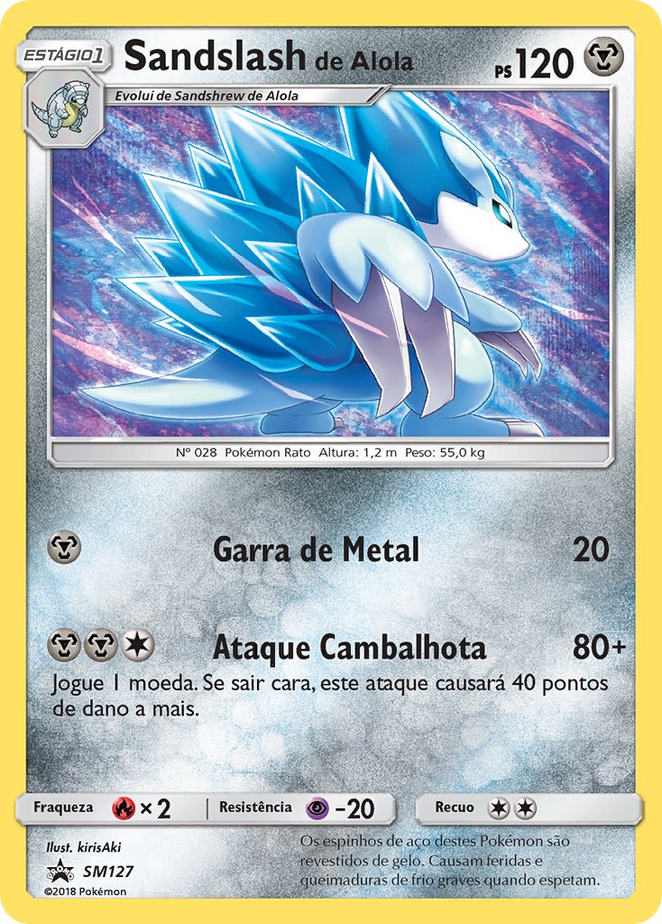 Sandslash de Alola SM127 — Sun & Moon Promos (Portuguese Pokémon TCG card)