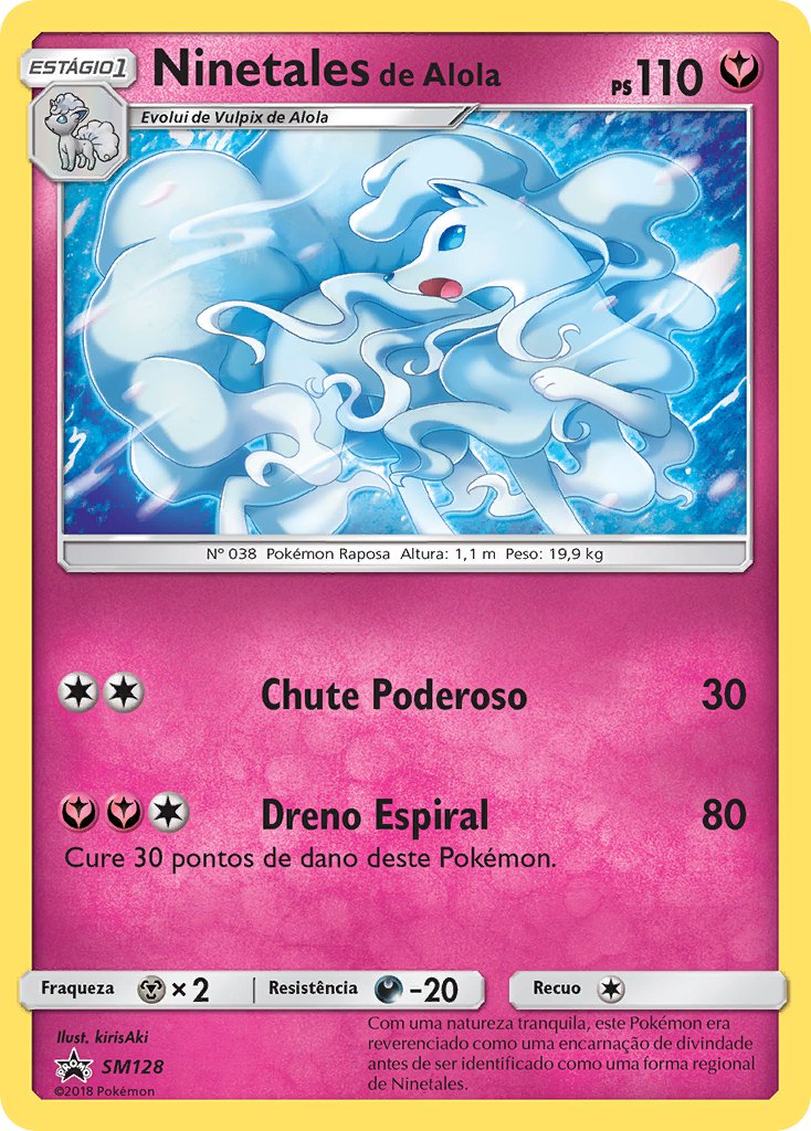 Ninetales de Alola SM128 — Sun & Moon Promos (Portuguese Pokémon TCG card)