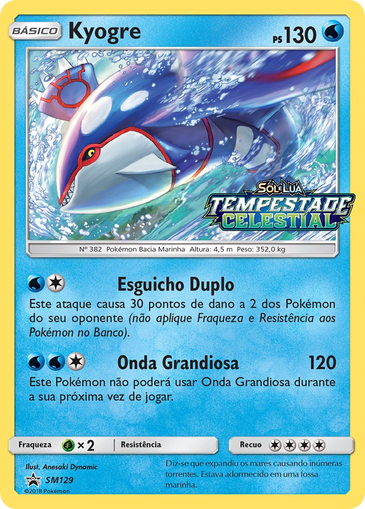 Kyogre SM129 — Sun & Moon Promos (Portuguese Pokémon TCG card)