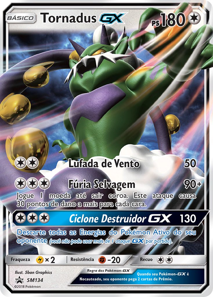 Tornadus GX SM134 — Sun & Moon Promos (Portuguese Pokémon TCG card)