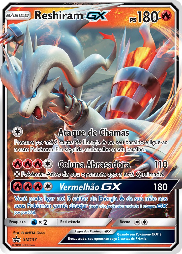 Reshiram GX SM137 — Sun & Moon Promos (Portuguese Pokémon TCG card)