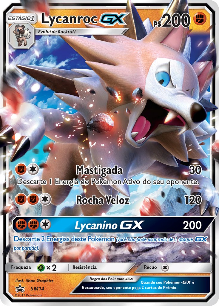 Lycanroc GX SM14 — Sun & Moon Promos (Portuguese Pokémon TCG card)