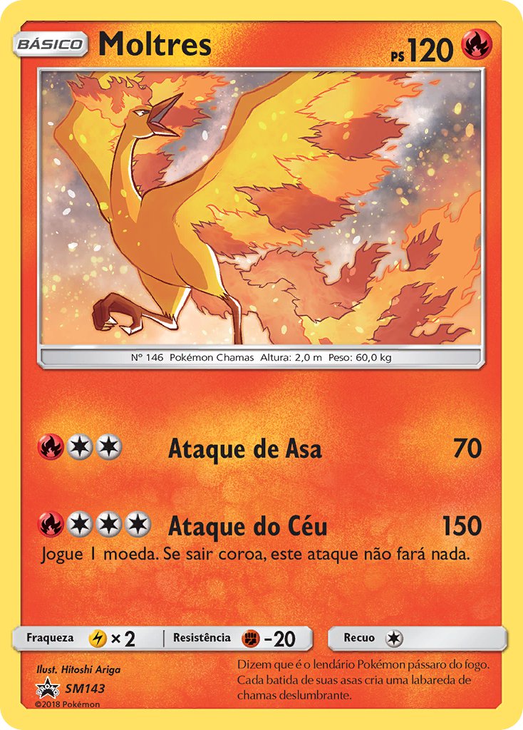 Moltres SM143 — Sun & Moon Promos (Portuguese Pokémon TCG card)