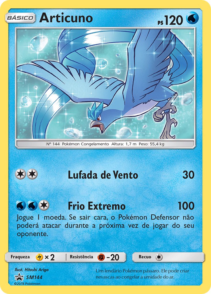 Articuno SM144 — Sun & Moon Promos (Portuguese Pokémon TCG card)