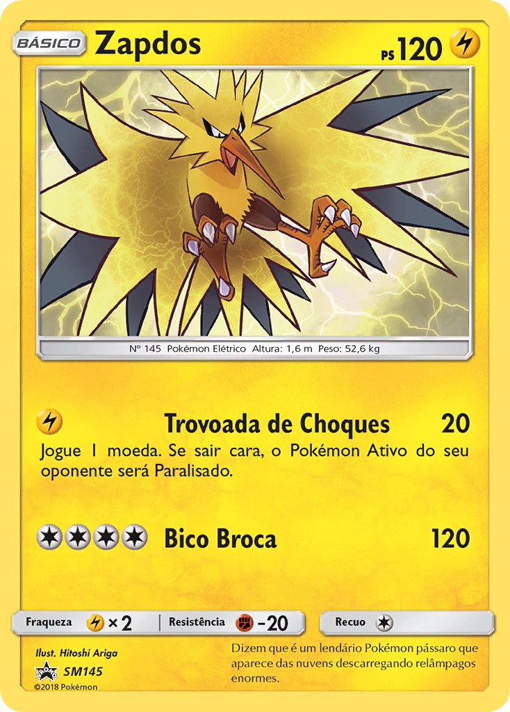 Zapdos SM145 — Sun & Moon Promos (Portuguese Pokémon TCG card)