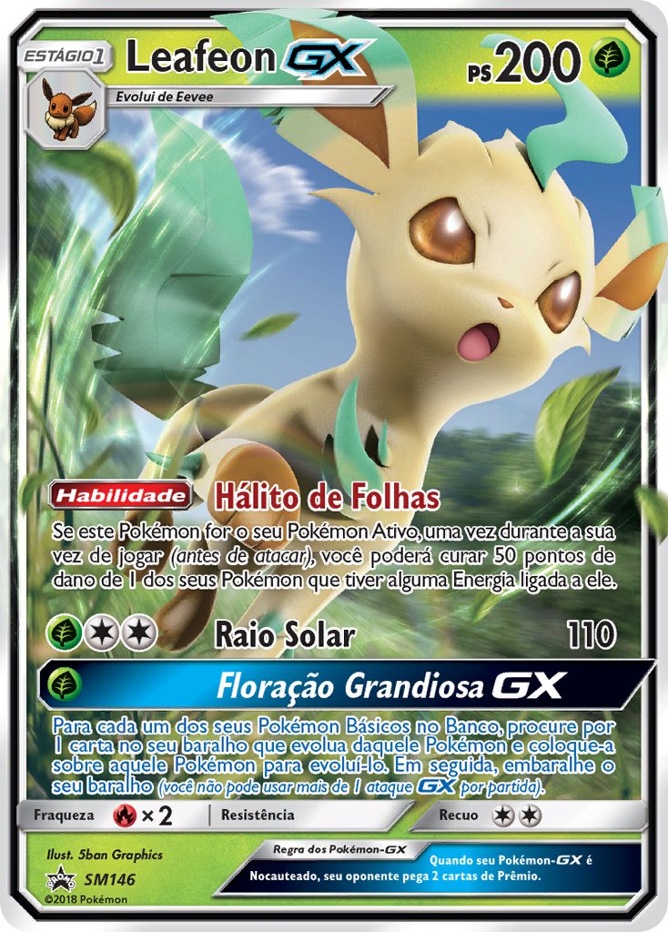 Leafeon GX SM146 — Sun & Moon Promos (Portuguese Pokémon TCG card)