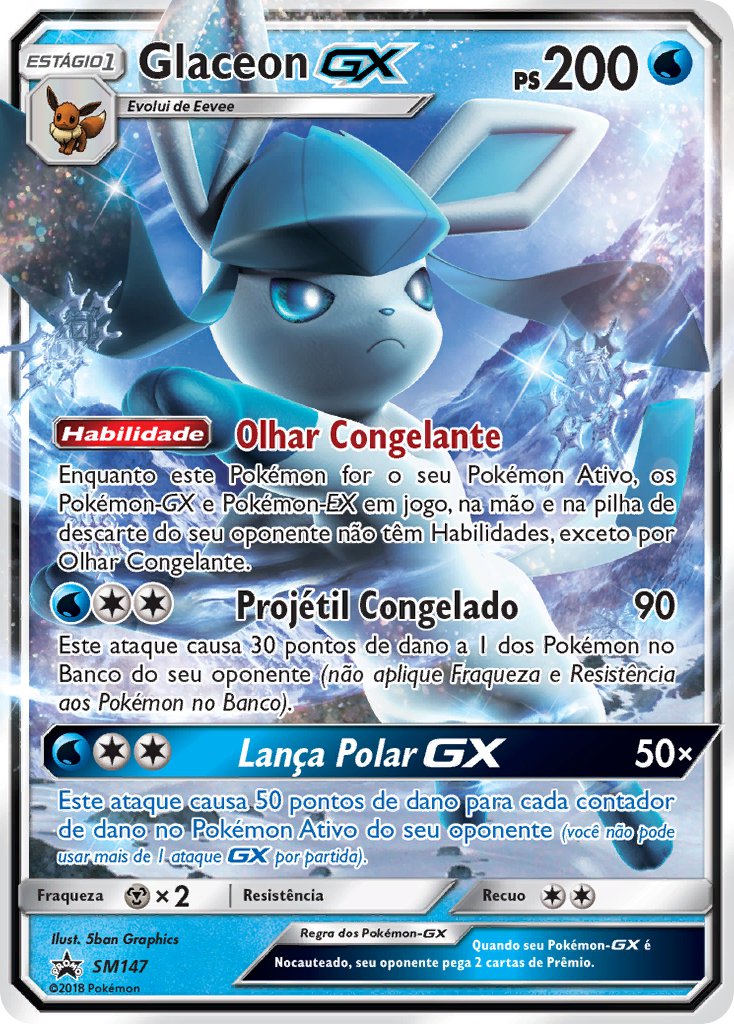 Glaceon GX SM147 — Sun & Moon Promos (Portuguese Pokémon TCG card)