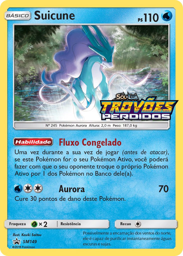 Suicune SM149 — Sun & Moon Promos (Portuguese Pokémon TCG card)