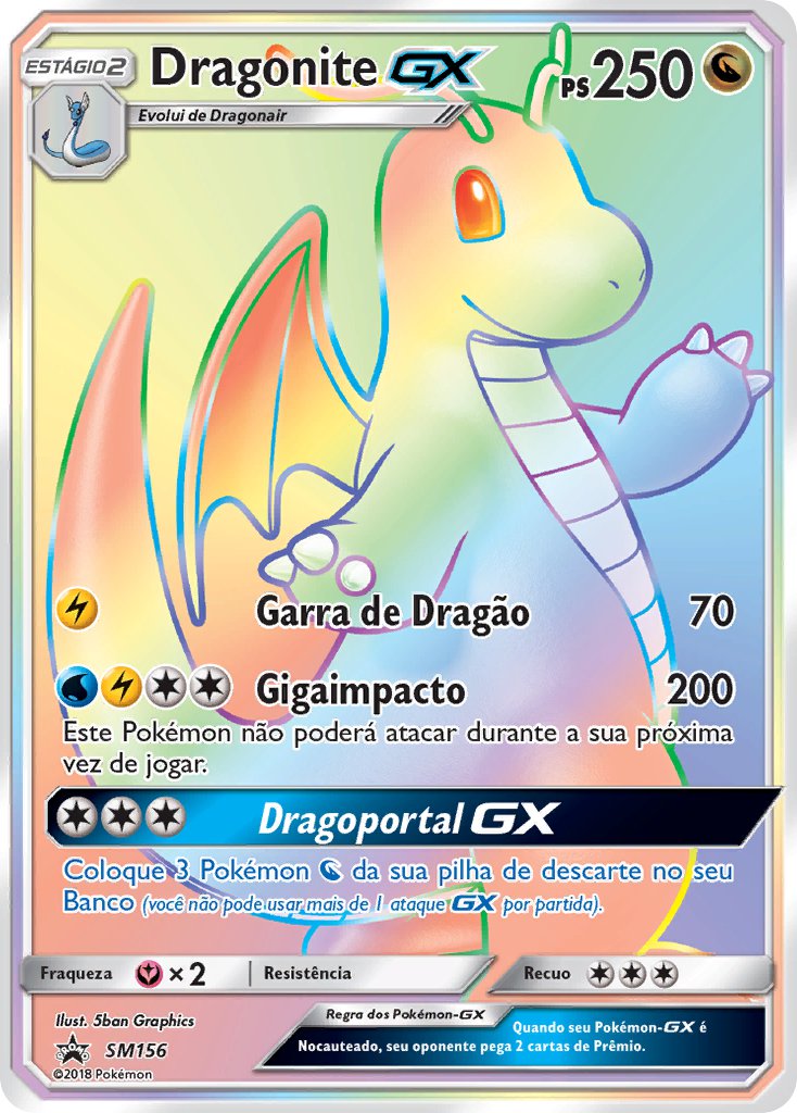 Dragonite GX SM156 — Sun & Moon Promos (Portuguese Pokémon TCG card)