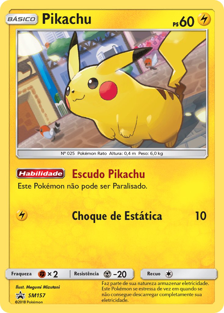 Pikachu SM157 — Sun & Moon Promos (Portuguese Pokémon TCG card)