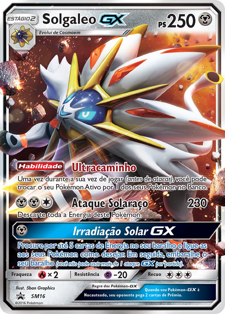 Solgaleo GX SM16 — Sun & Moon Promos (Portuguese Pokémon TCG card)