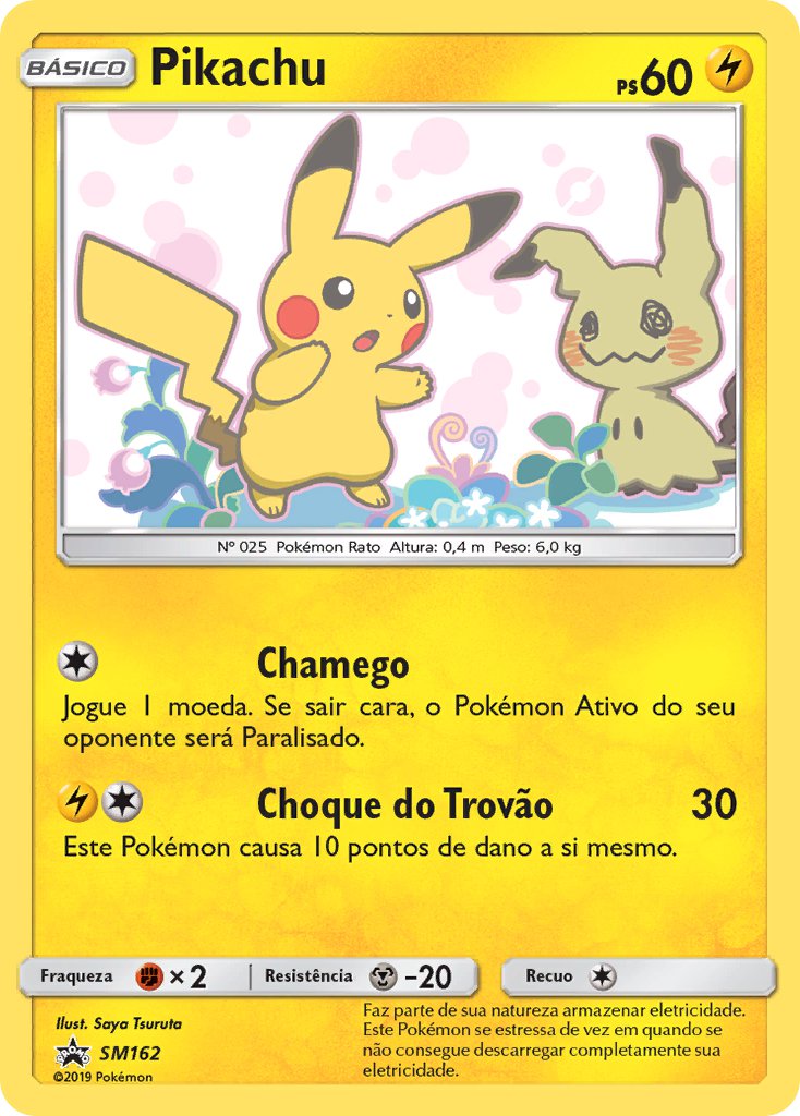 Pikachu SM162 — Sun & Moon Promos (Portuguese Pokémon TCG card)