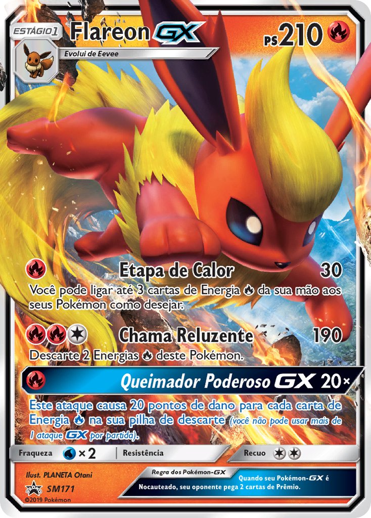 Flareon GX SM171 — Sun & Moon Promos (Portuguese Pokémon TCG card)