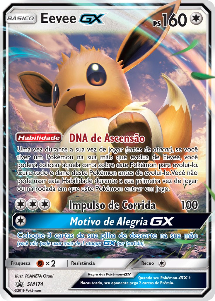 Eevee GX SM174 — Sun & Moon Promos (Portuguese Pokémon TCG card)