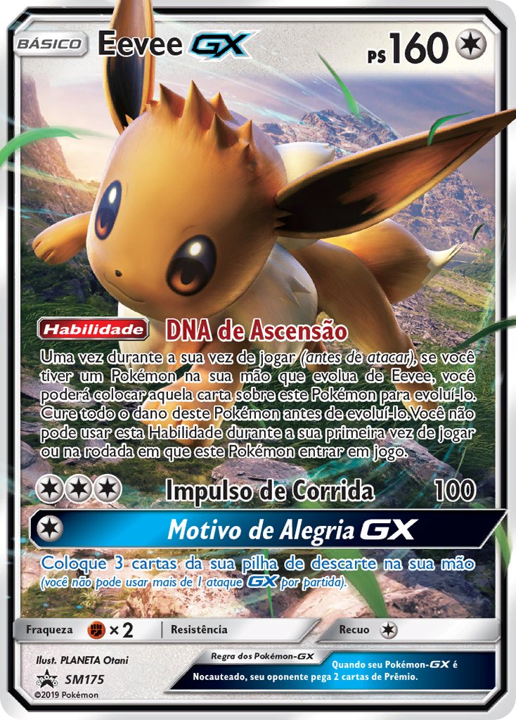Eevee GX SM175 — Sun & Moon Promos (Portuguese Pokémon TCG card)