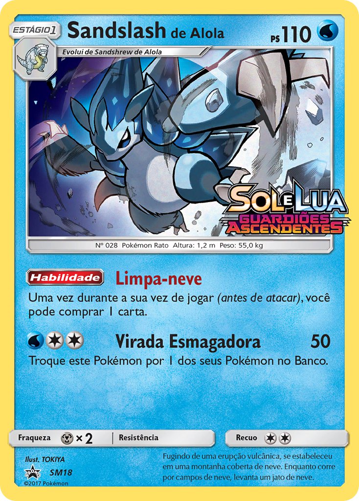 Sandslash de Alola SM18 — Sun & Moon Promos (Portuguese Pokémon TCG card)